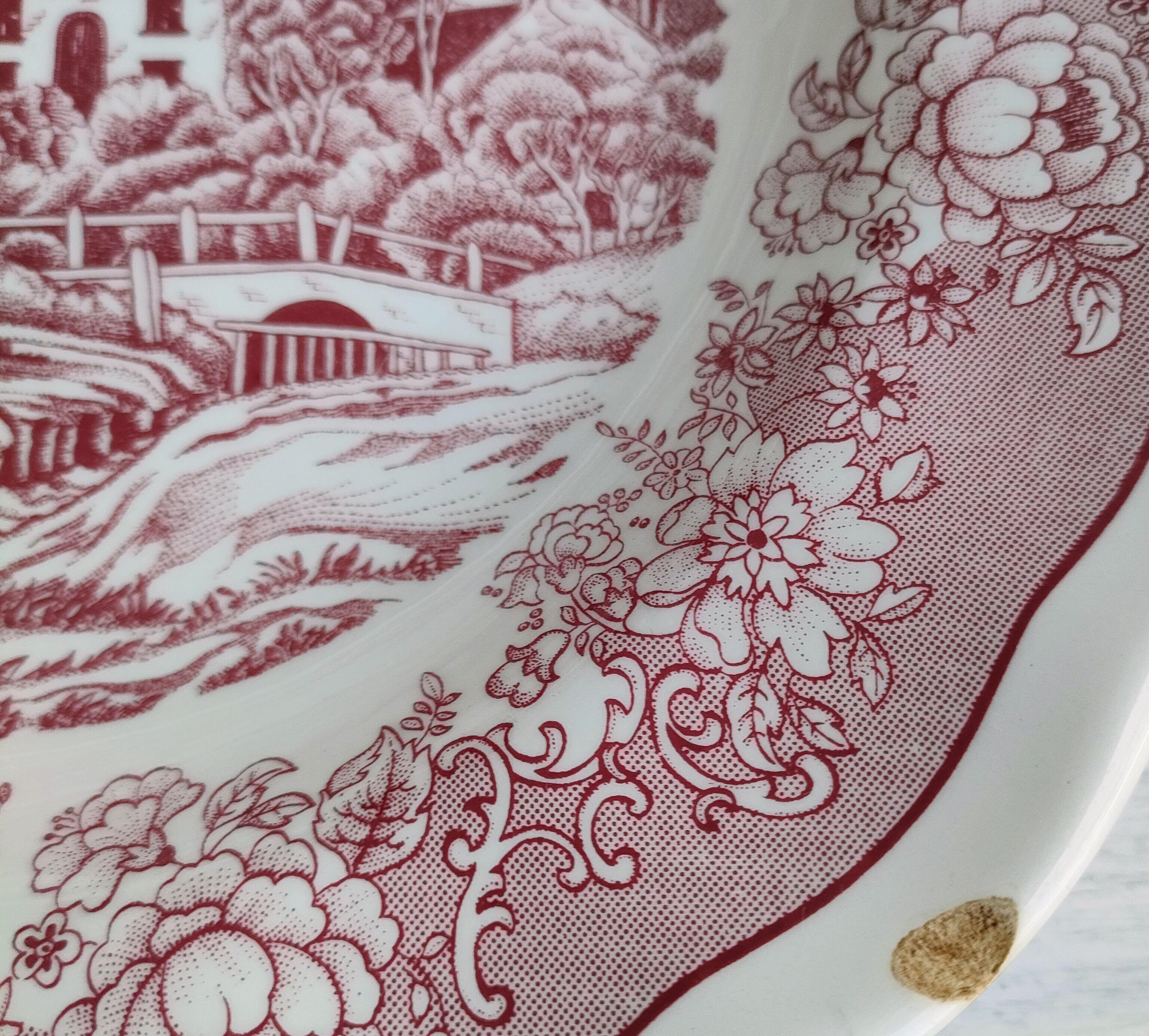 Set of 8 hollow plates landscapes iron earth