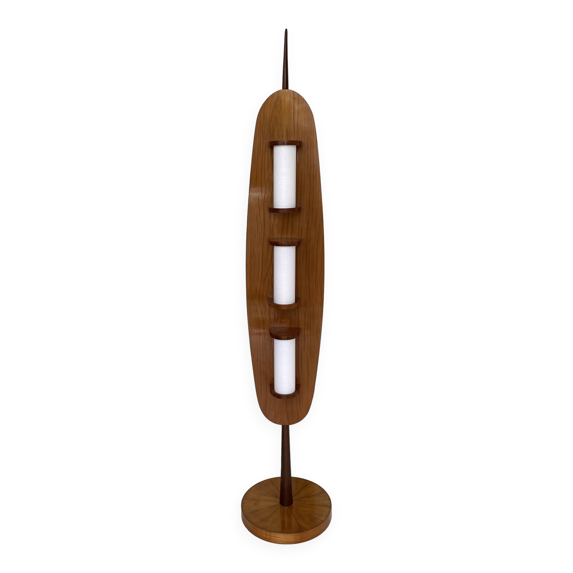1960s wooden floor lamp
