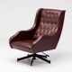 Italian reclining chaise longue from the 1950s in oxblood Naugahyde.