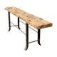 Console desserte "primitive" tray in oak steel frame