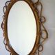 Rare oval bamboo mirror circa 1960