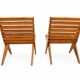 Set of 2 folding garden scissors chairs, in vintage design wood.