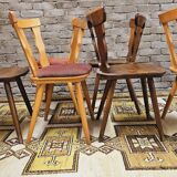 Set of 6 mismatched Baumann style bistro chairs from the 1970s