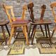 Set of 6 mismatched Baumann style bistro chairs from the 1970s