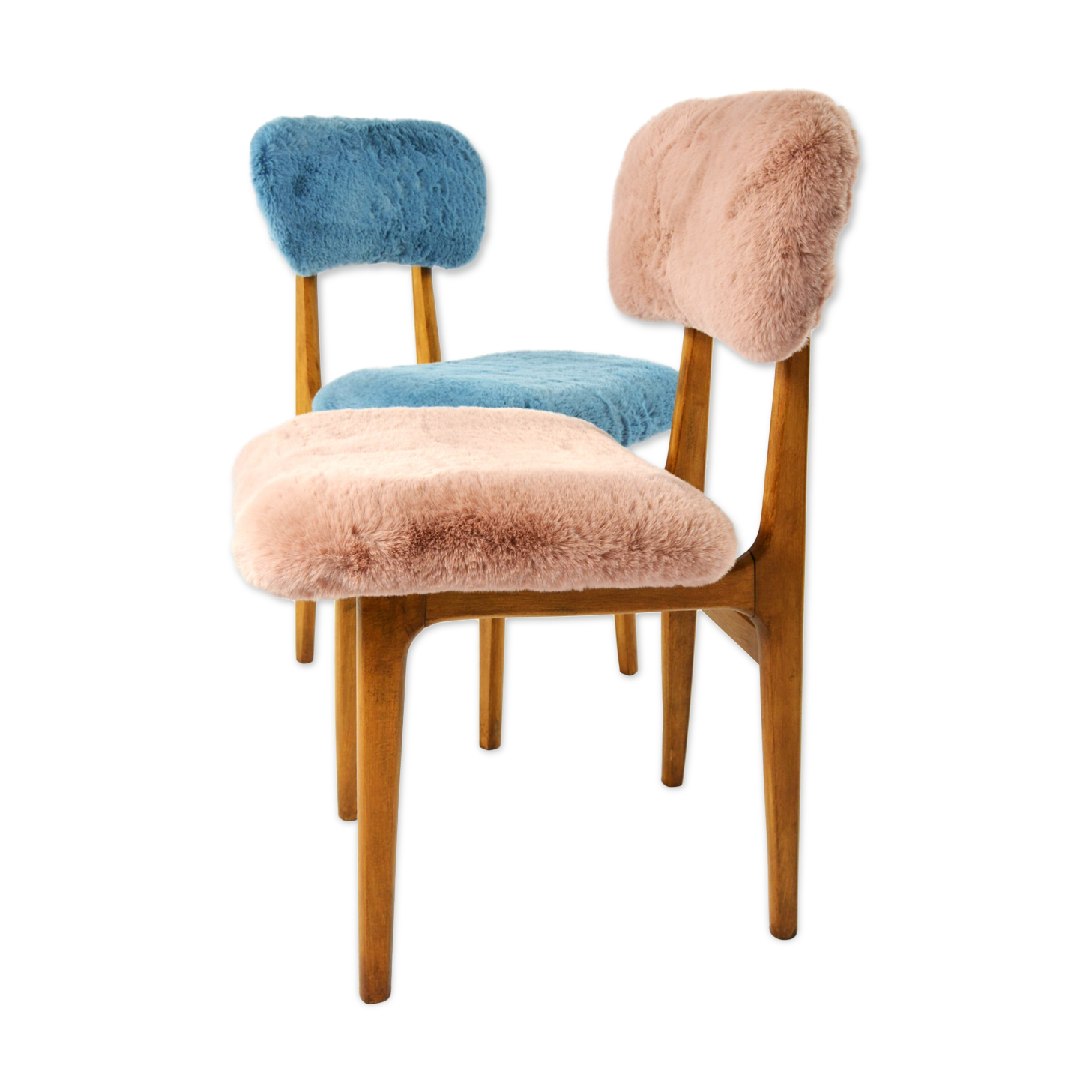 Pink and blue chairs