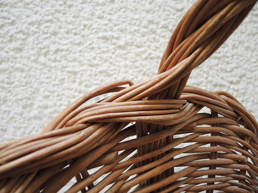 Old light wicker log basket