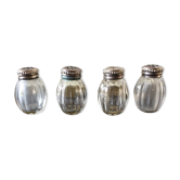 Series of 4 old saltshakers christofle silver - vintage glass