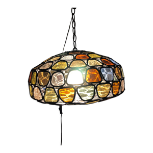 Lustre vitrail ancien