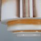 1930s Napako Art Deco pendant light in chrome and glass, restored, new wiring