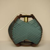Large green woven lamp to install