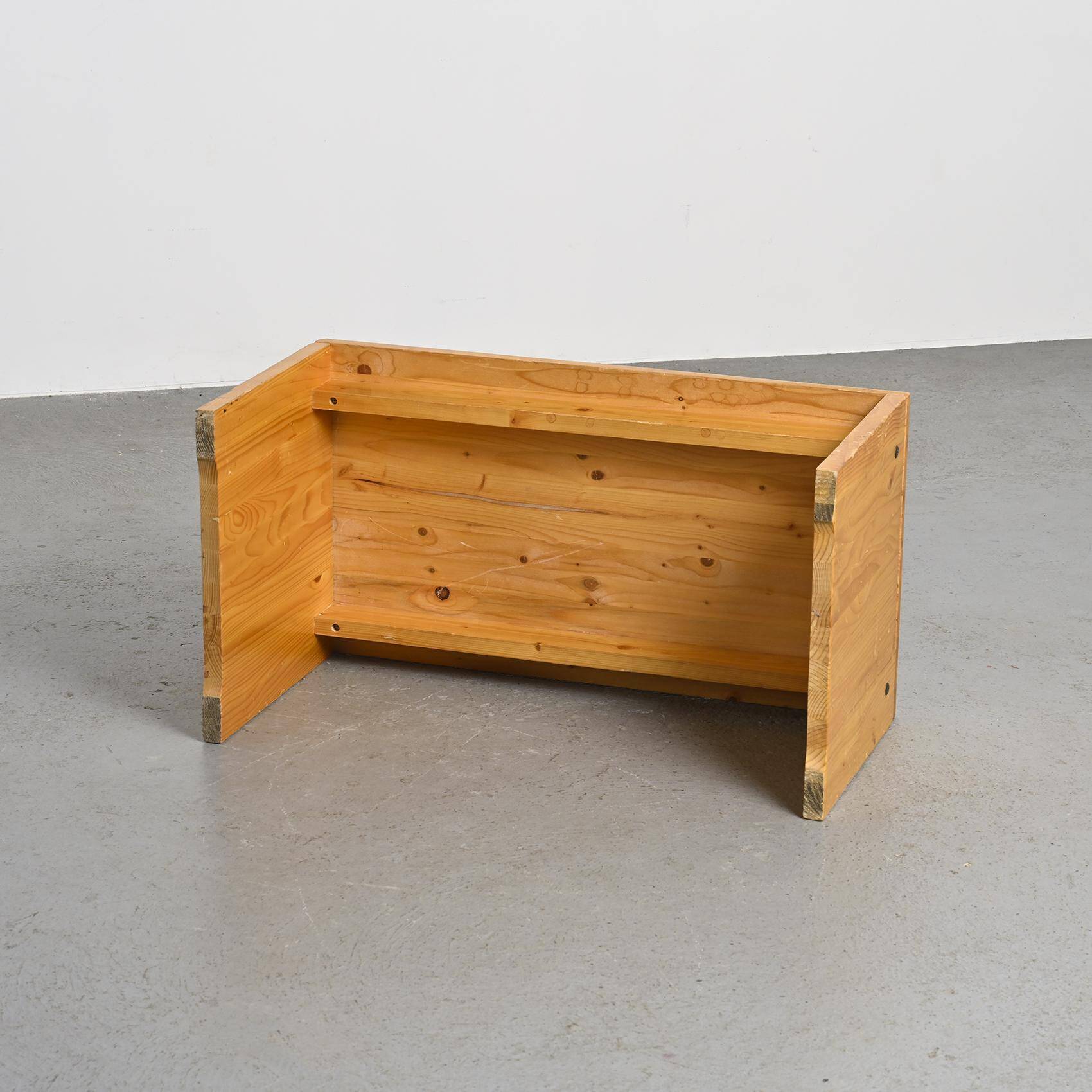 Solid pine bench, Les Arcs 1600, France