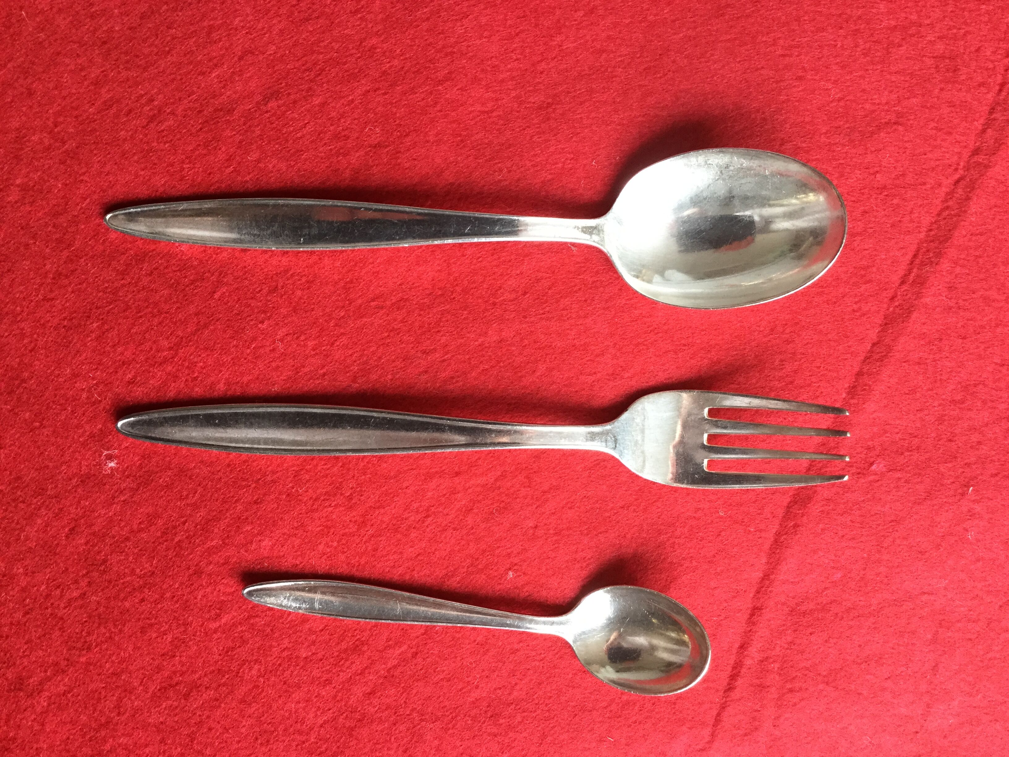 silver metal cutlery 21 pieces