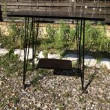 Harness Table Hifi On Wheels Feet Eiffel Metal Black Vintage