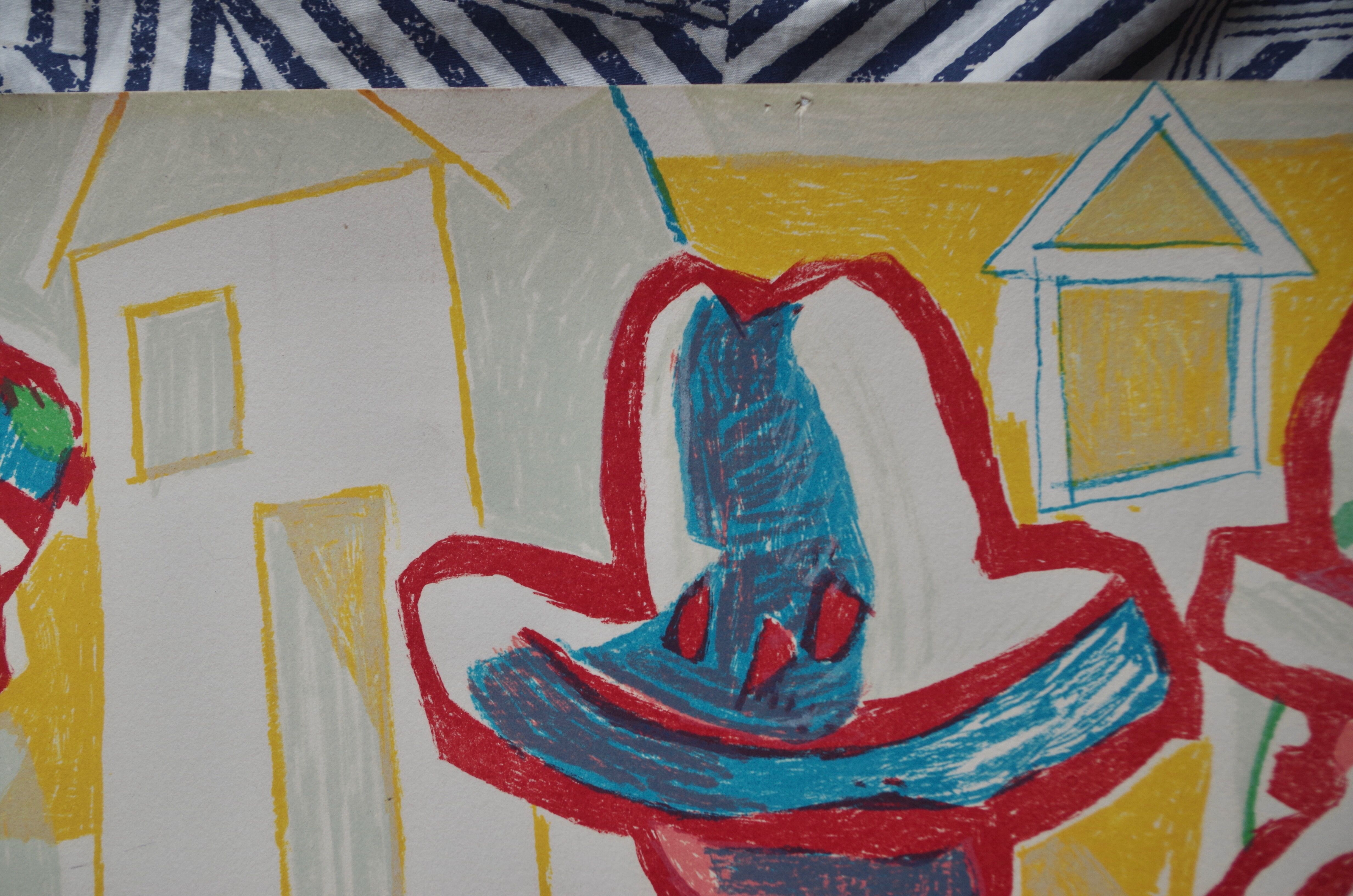 Color lithograph by Rolland Aymery, 1991