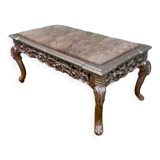 Silver coffee table with marble