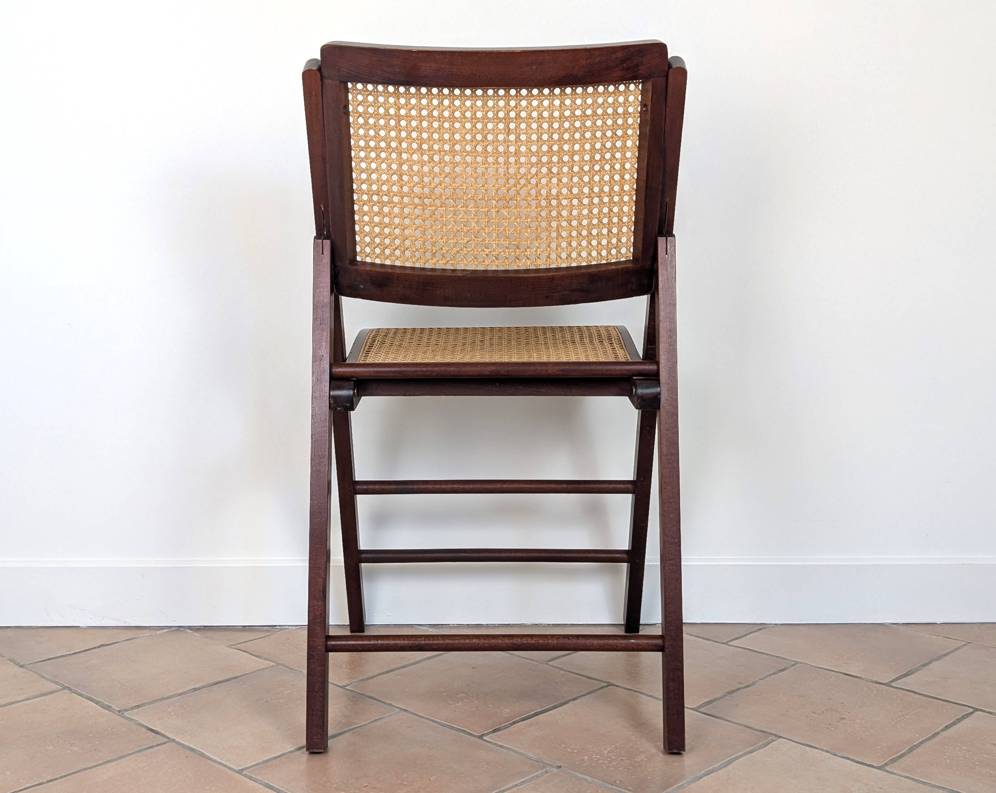 Vintage caned folding chair