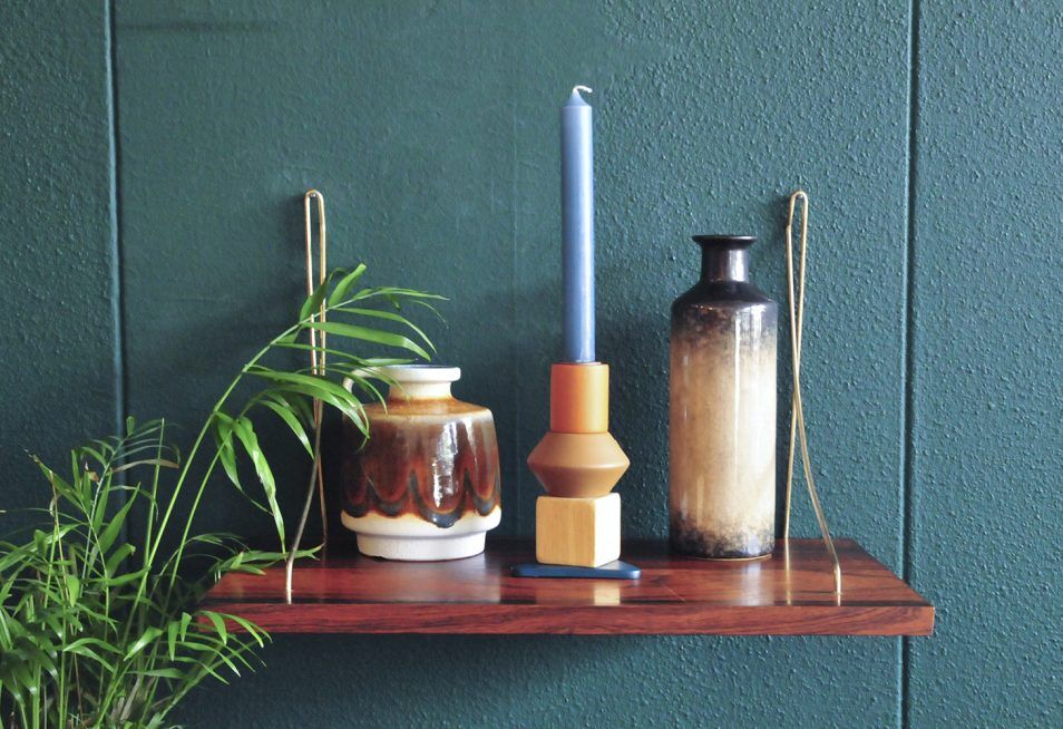 Narrow beige and black vase Denmark