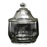 Sucrier, Art Déco, verre pressé, Allemagne, années 1950