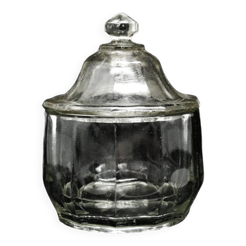 Sugar bowl, Art Deco, pressed glass, Germany, 1950s