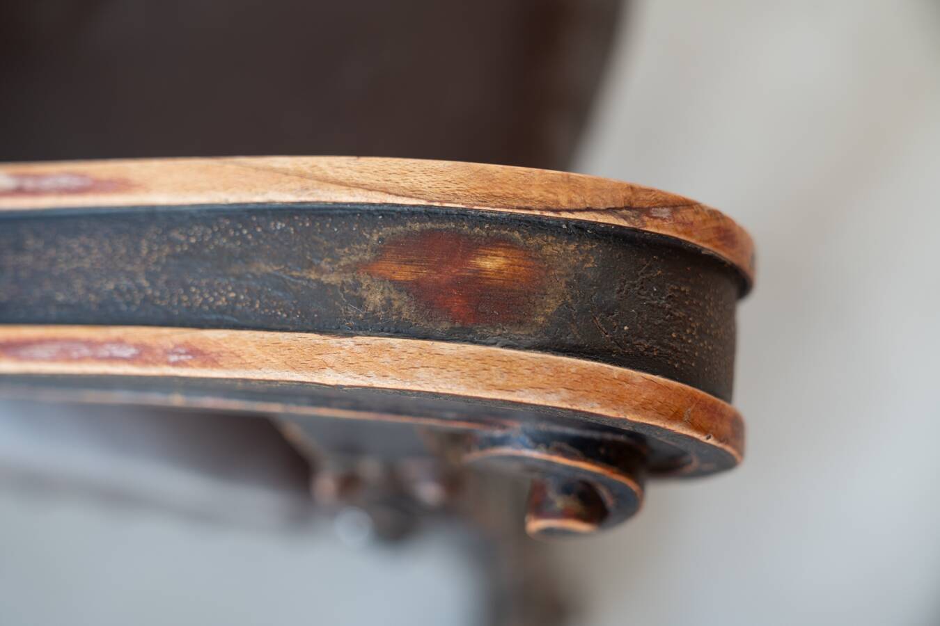 19th century beechwood, metal, and leather throne