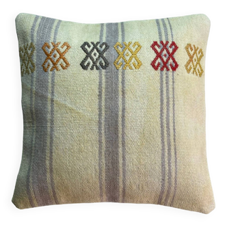 Housse de coussin kilim turc vintage, 40 x 40 cm