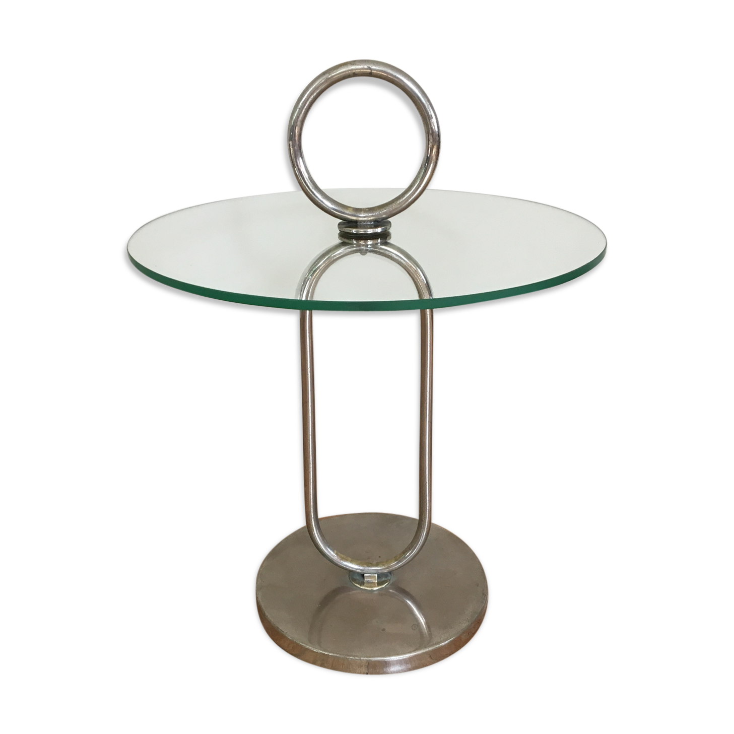 End table modernist handle