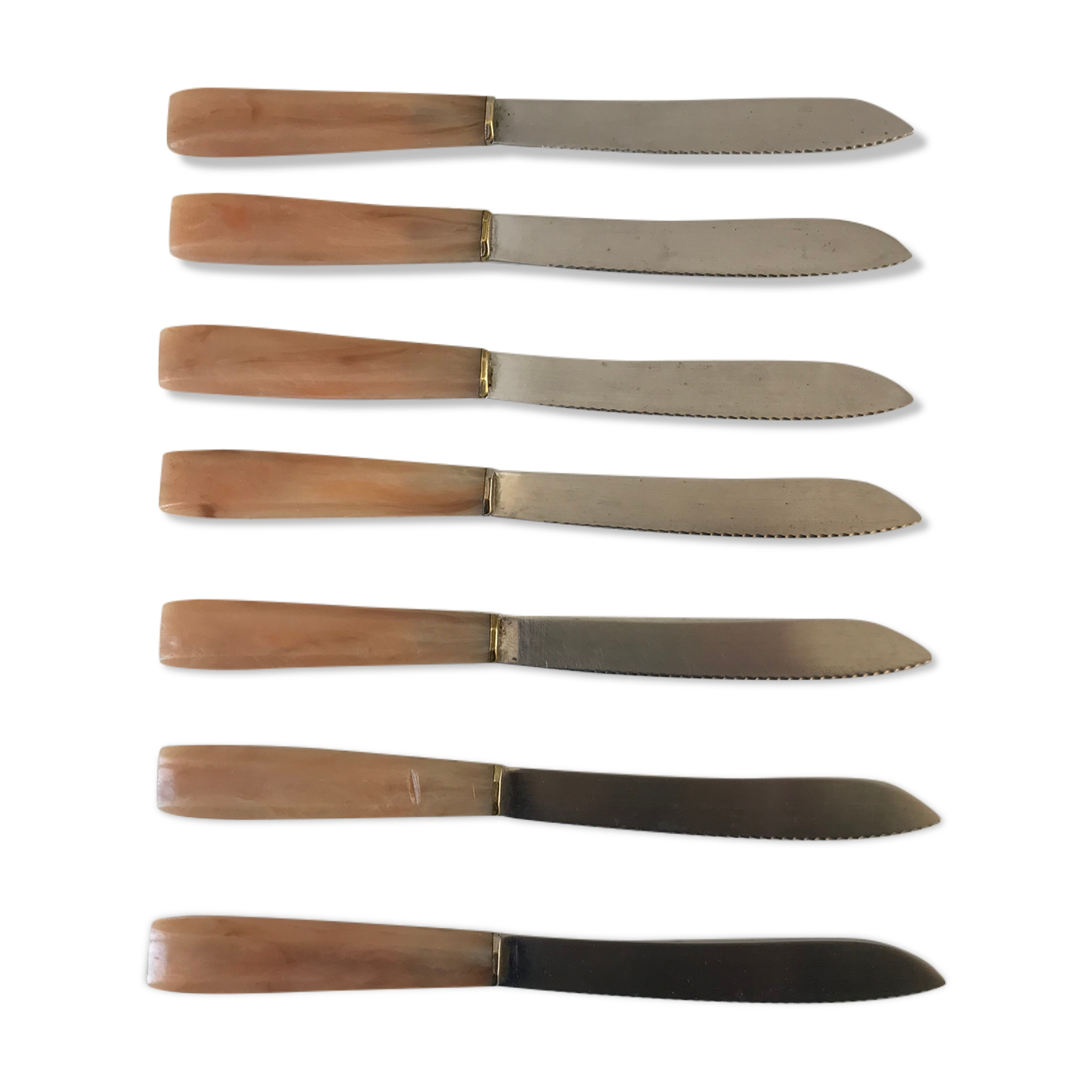 Set of 7 horn knives 50s