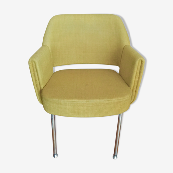 Fauteuil siège Airborne vintage des années 60 jaune moutarde