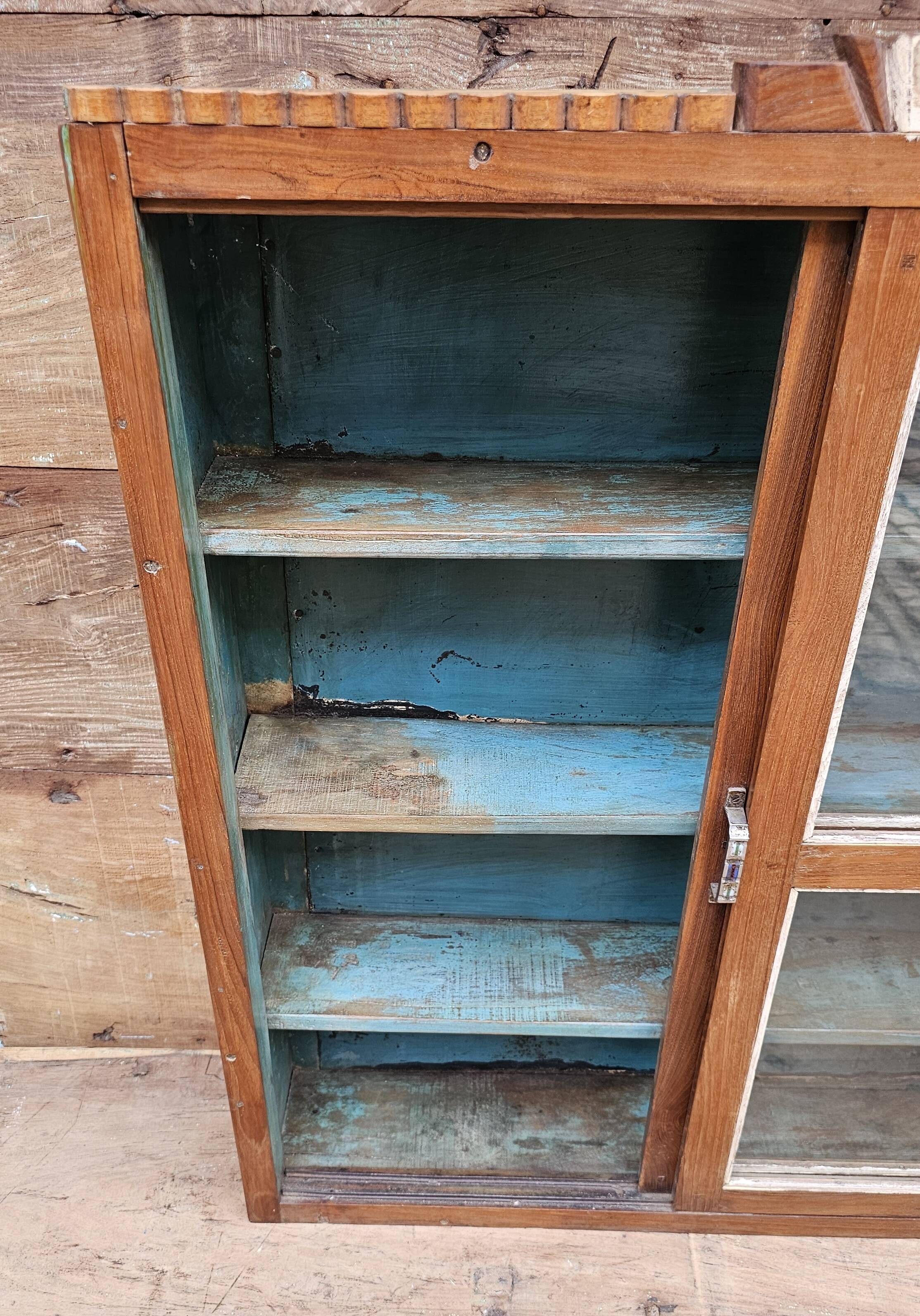Old Art Deco display case in Burmese teak