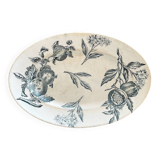Plat ovale décor fruits en terre de fer de Grigny