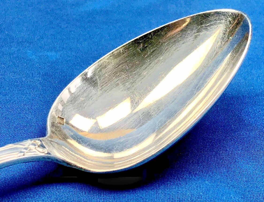 6 silver-plated metal tablespoons Christofle model Crossed Ribbons
