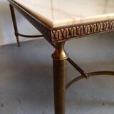 Marble and brass coffee table