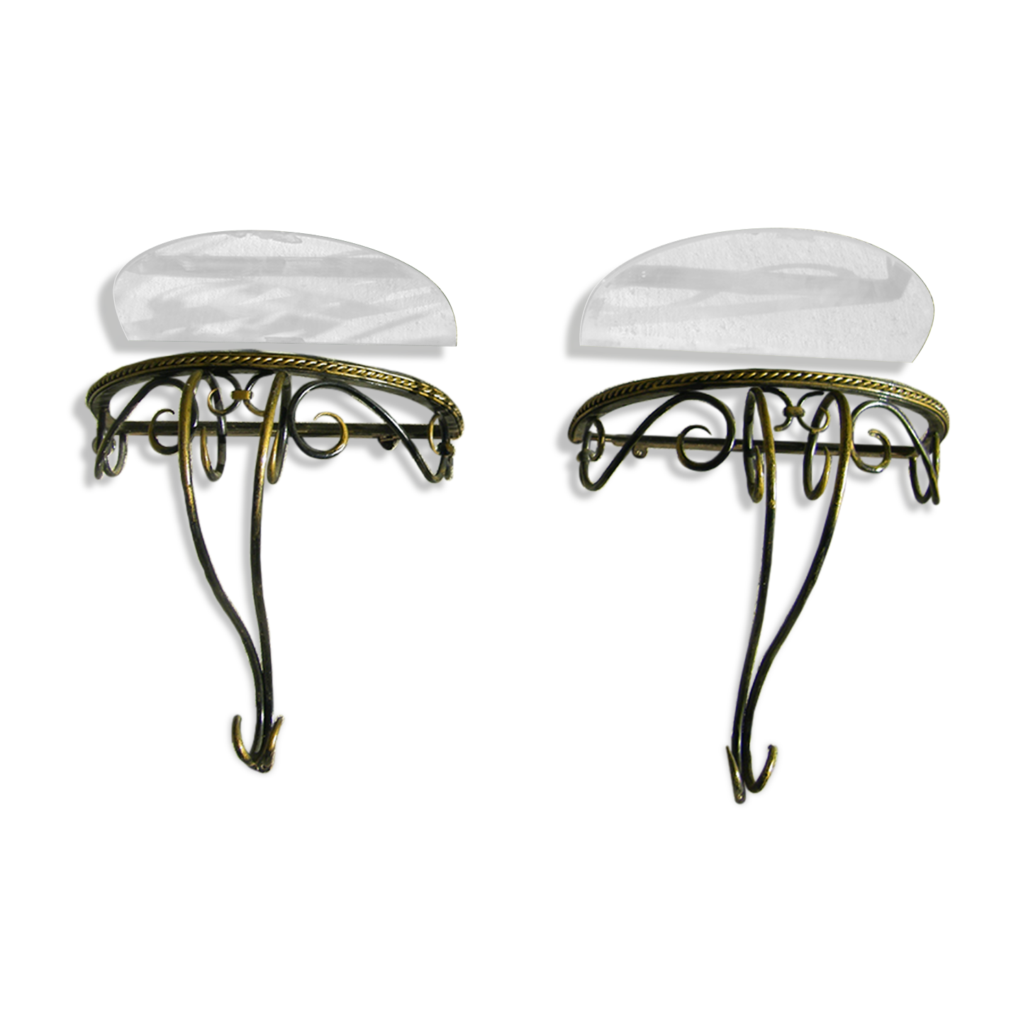 Pair of wrought iron consoles 1950