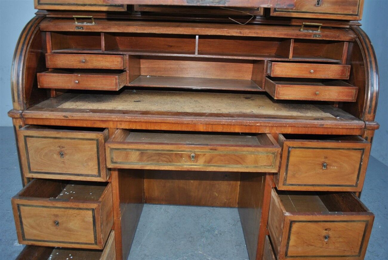 Time's roll-top desk Louis XVI, directoire era end 18th century mahogany