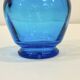Vintage blue glass bottle Carafe with stopper Made in Belgium