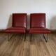 Paire de fauteuils vintage rouge bordeaux