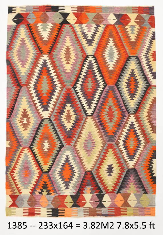 5x8 Geometric Tribal Vintage Kilim Rug, 164x233Cm