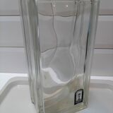 Vintage brick-shaped rectangular glass vase