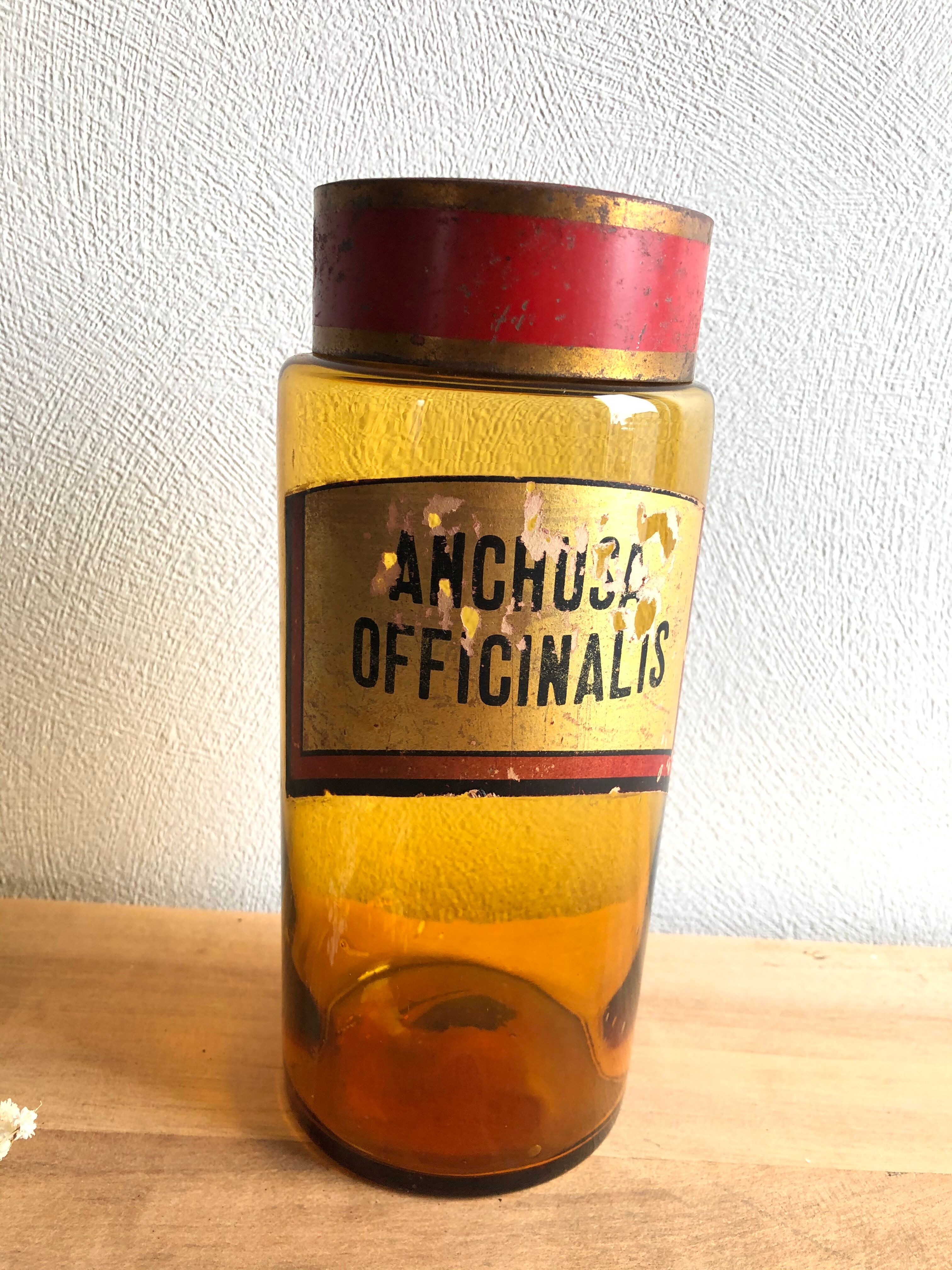 Jar "Anchusa officinalis" brown glass