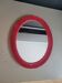 Antique garnet velvet mirror