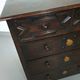 Particularly cool English chest of drawers. Dated (Charles 2 era). Made of solid oak with beautiful patina.