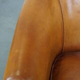 Sheepskin Leather Club Chair with a Warm Color