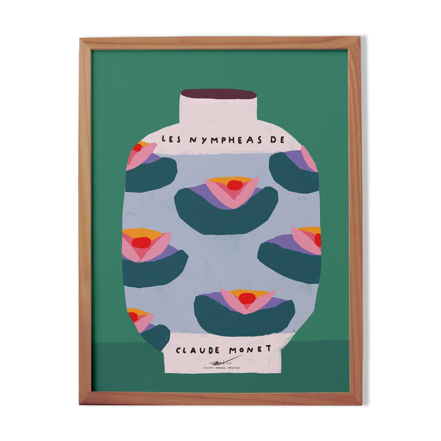 The Water Lilies by Claude Monet - Wall Poster 50x70cm