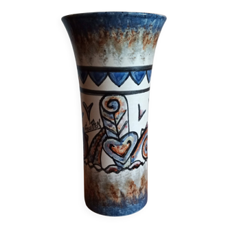 Vase en céramique de Quimper signé Fouillen