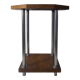 Table d'appoint design scandinave teck et acier chromé vintage