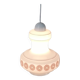 Vintage French pendant light in cream-white glass with pink flowers