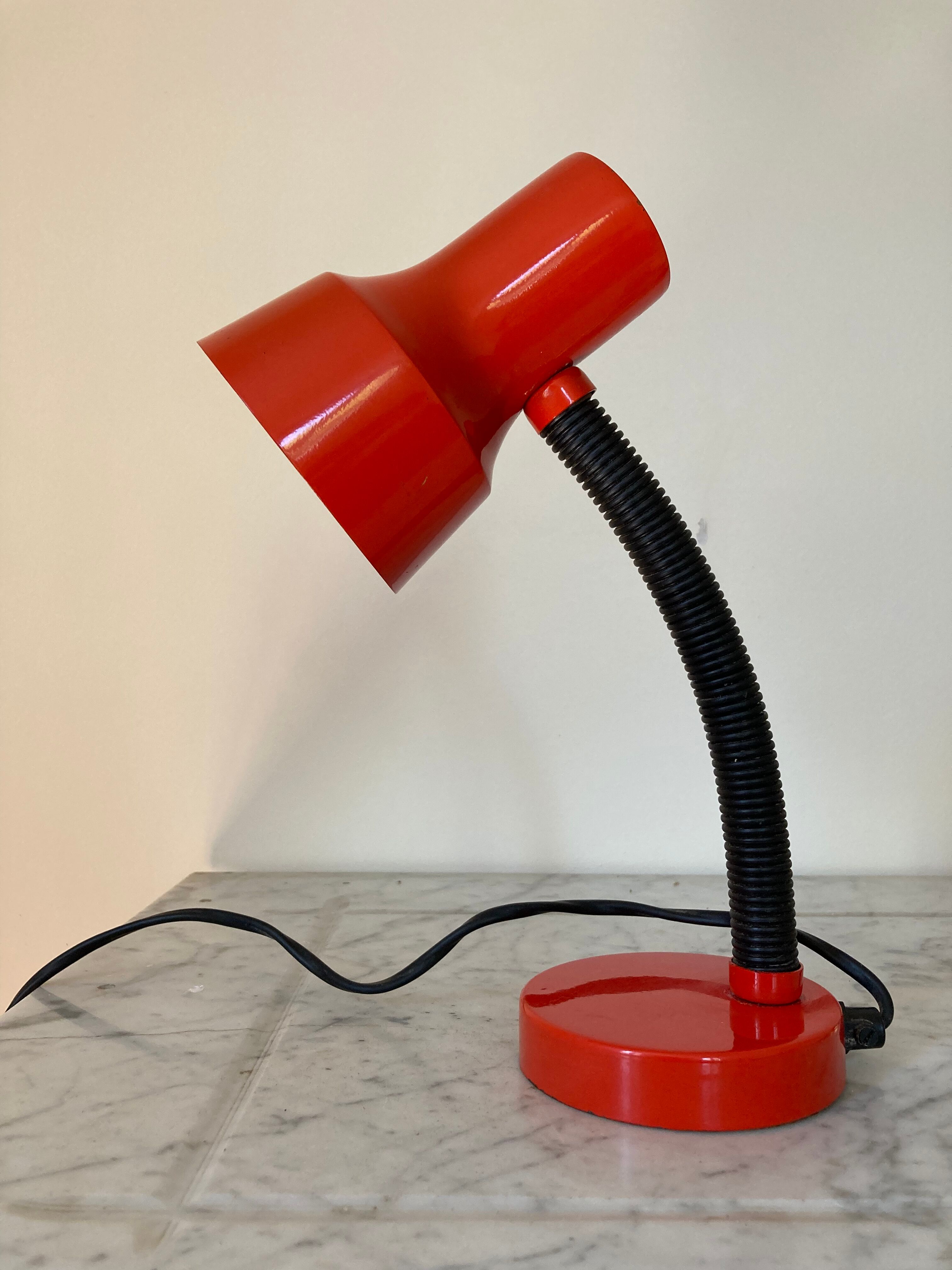 Vintage red metal lamp