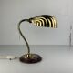 Midcentury brass gooseneck clam shell desk lamp