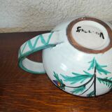 Vallauris ceramic teapot signed R. Rouma decorated with wild flowers