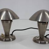 1930s Pair of  Chrome Plated Bauhaus Lamps, Czechoslovakia
